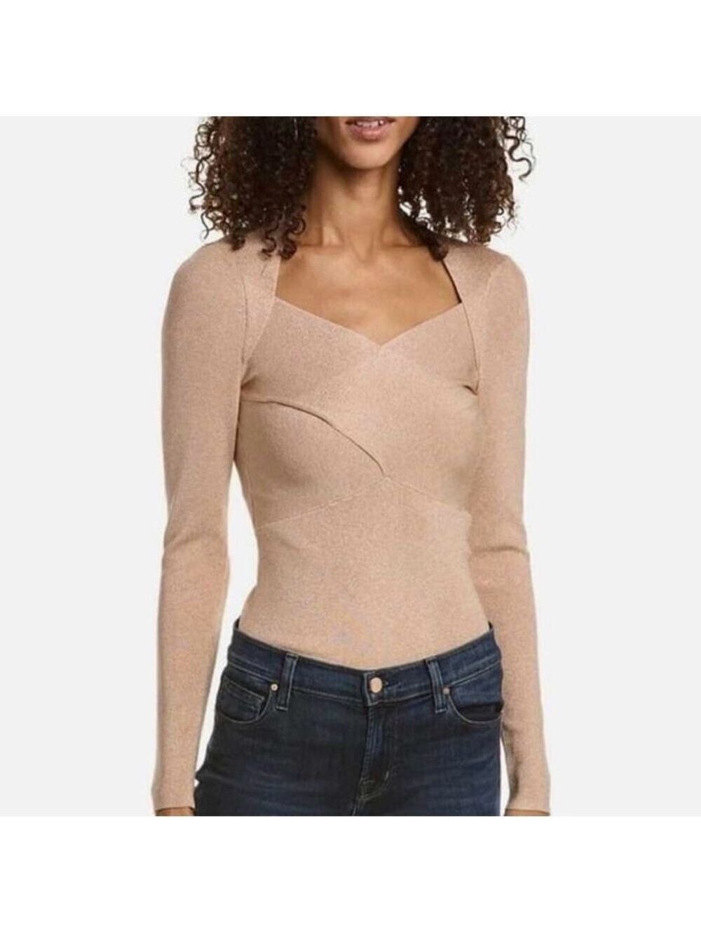 TED BAKER Eloisy Slim Fit Sparkle Knit Sweater In Pink Size 5 Large - Picture 5 of 12